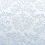 Solid Color Damask Jacquard Woven Tablecloth and Napkin (70" x 108" Rectangle, White)