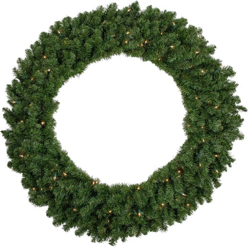 Pre-Lit Canadian Pine Artificial Christmas Wreath - 48" - Clear Lights