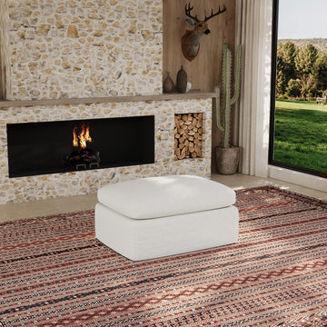 Boneless Ottoman for Couch, Cloud Modular Sectional Sofa, White