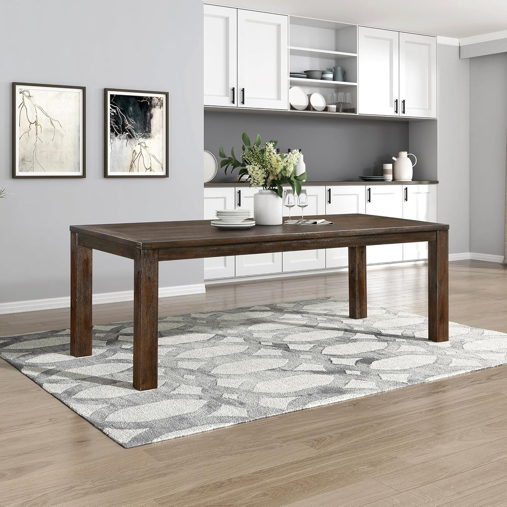 79" Dining Table for 8, Modern Rectangular Dining Room Table, Solid Acacia Wood Dining Table, Modern Wood Table with