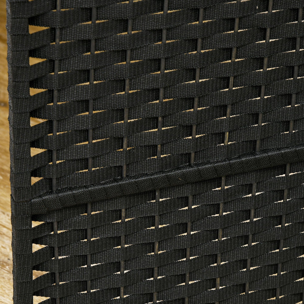 Room Divider 8 Panel Privacy Screen 5.6' Tall Wall Partition Black