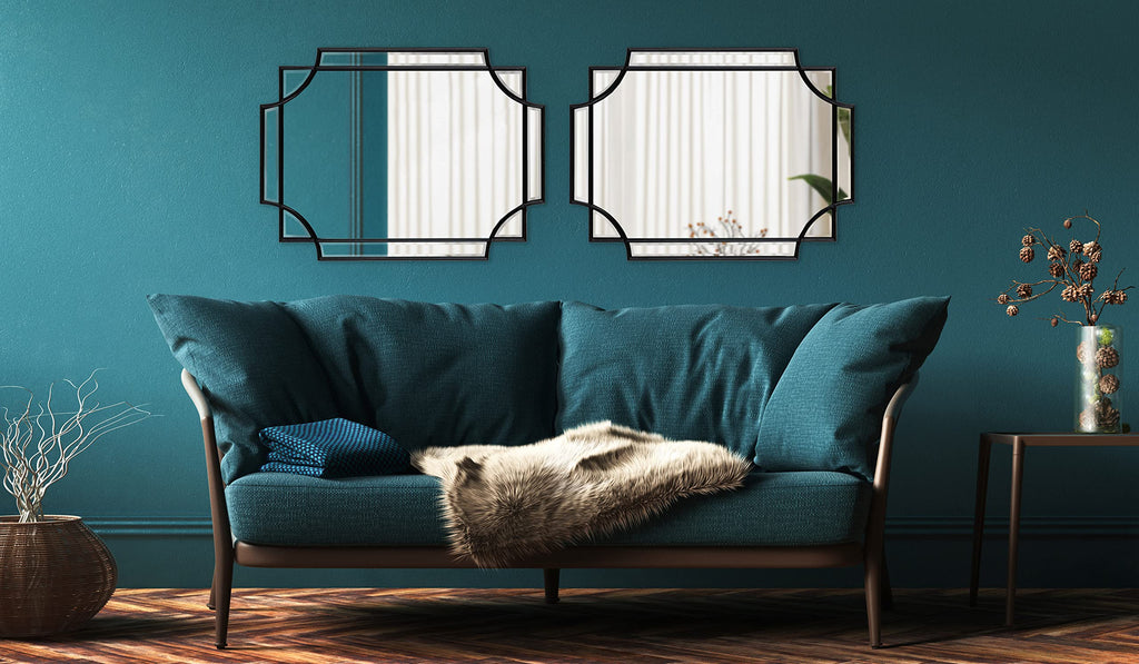 Minuette Glam Wall Mirror, 18 x 24, Black, Boho-Chic Home Decor for Wall