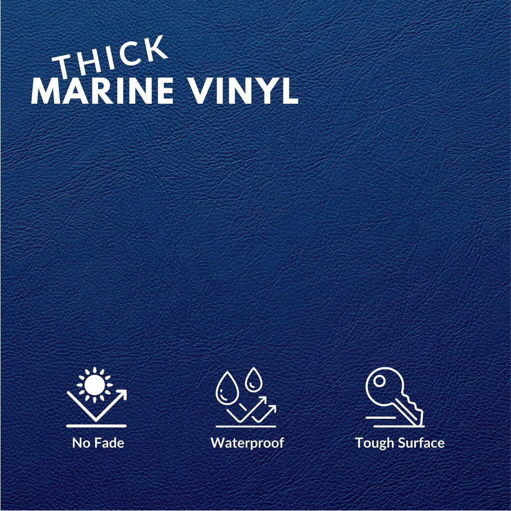 Upholstery Faux Leather, Outdoor Boat Automotive, DIY and Crafting Pleather - Individual 1 Yard Cut 36"x54" (Blue)