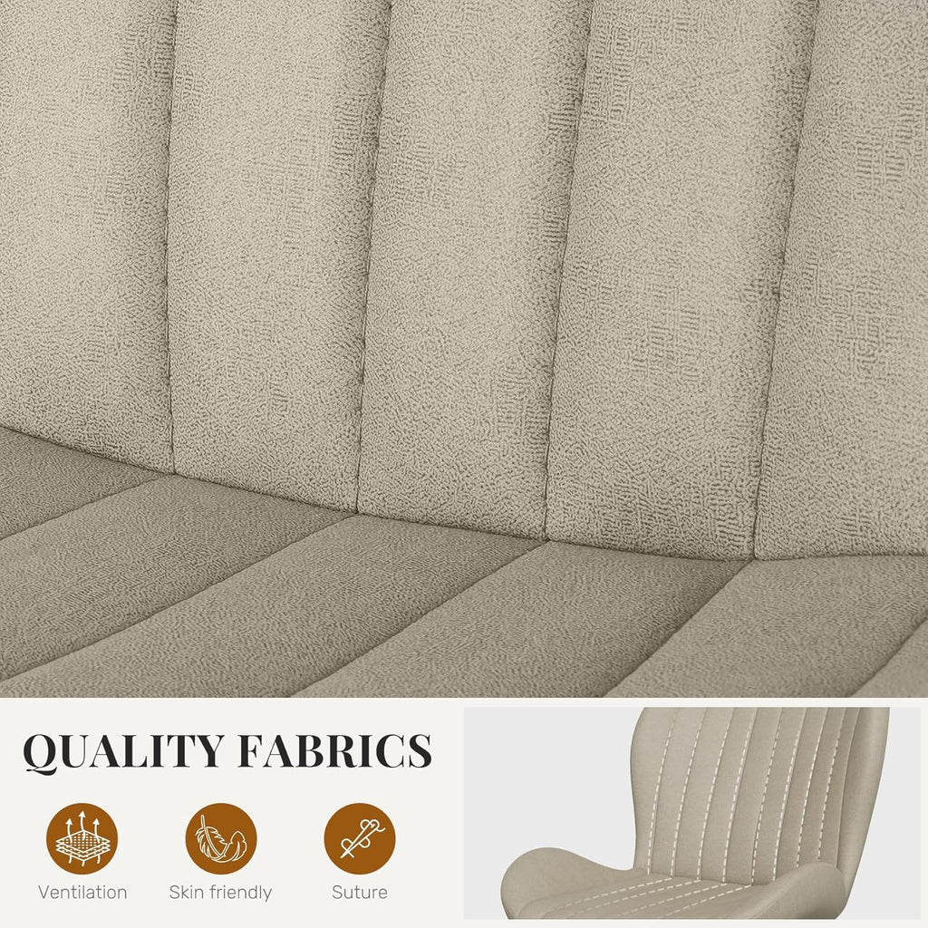 Dining Chairs Set of 2 Modern Fabric Dining Room Chairs Upholstered Dining Chairs with Thick Cushions Metal Legs