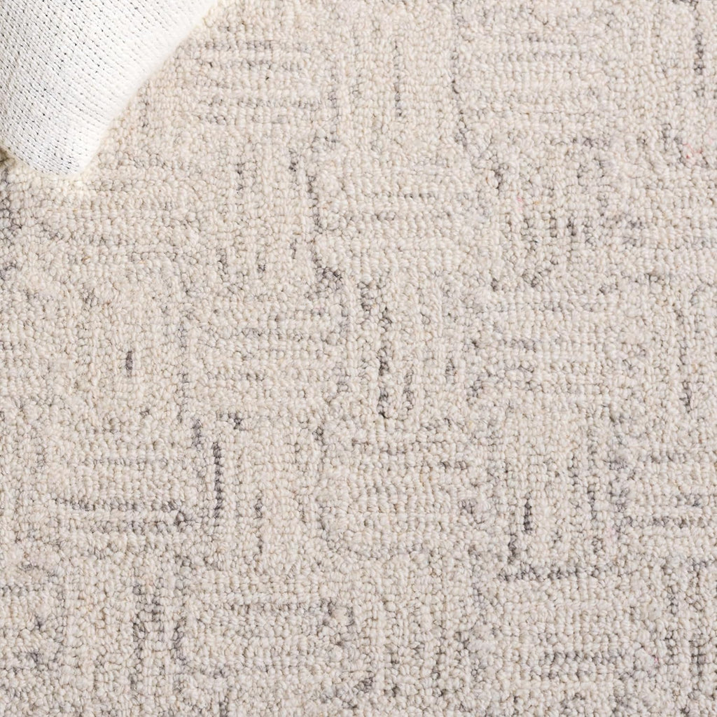 Micro-Loop X-Large Area Rug - 12' x 15', Light Grey & Ivory, Handmade Wool