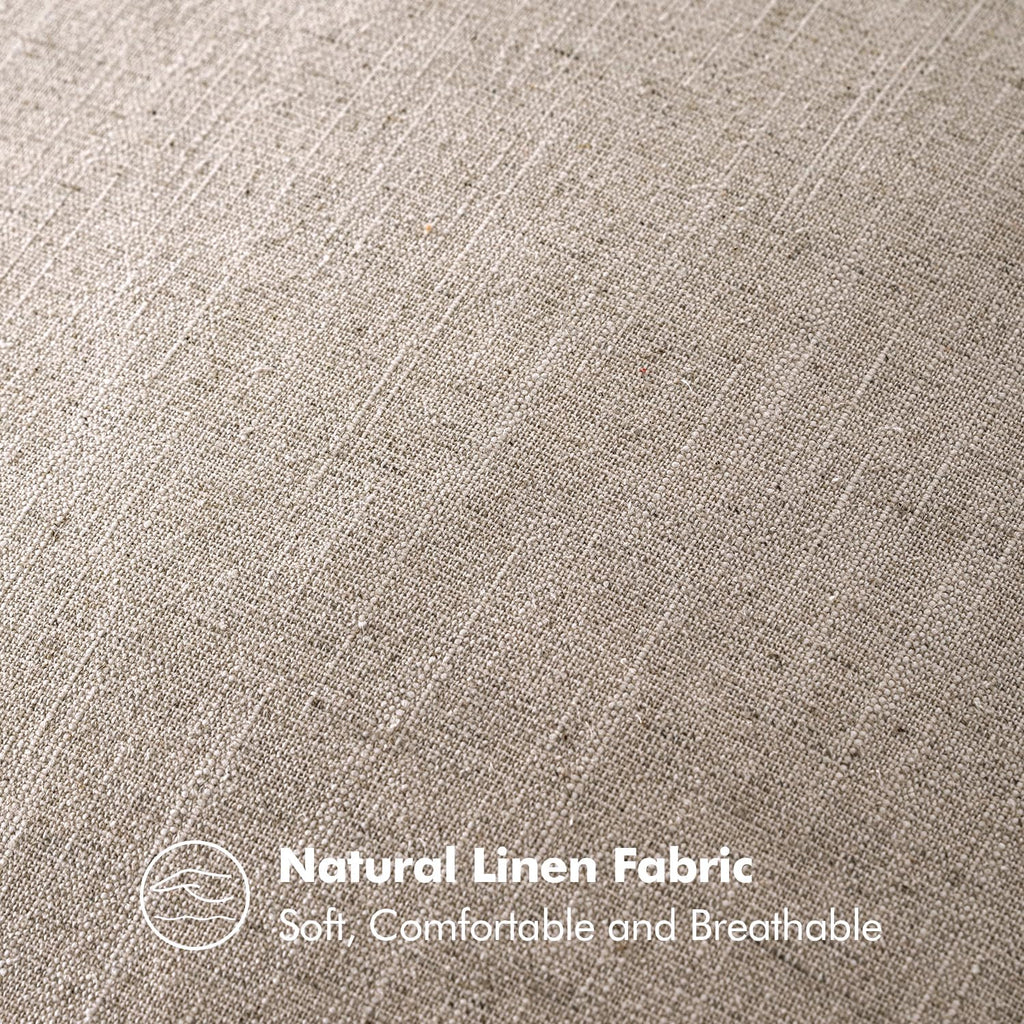 Decorative Linen Lumbar Pillow Cover 12x20 Inch Natural Linen