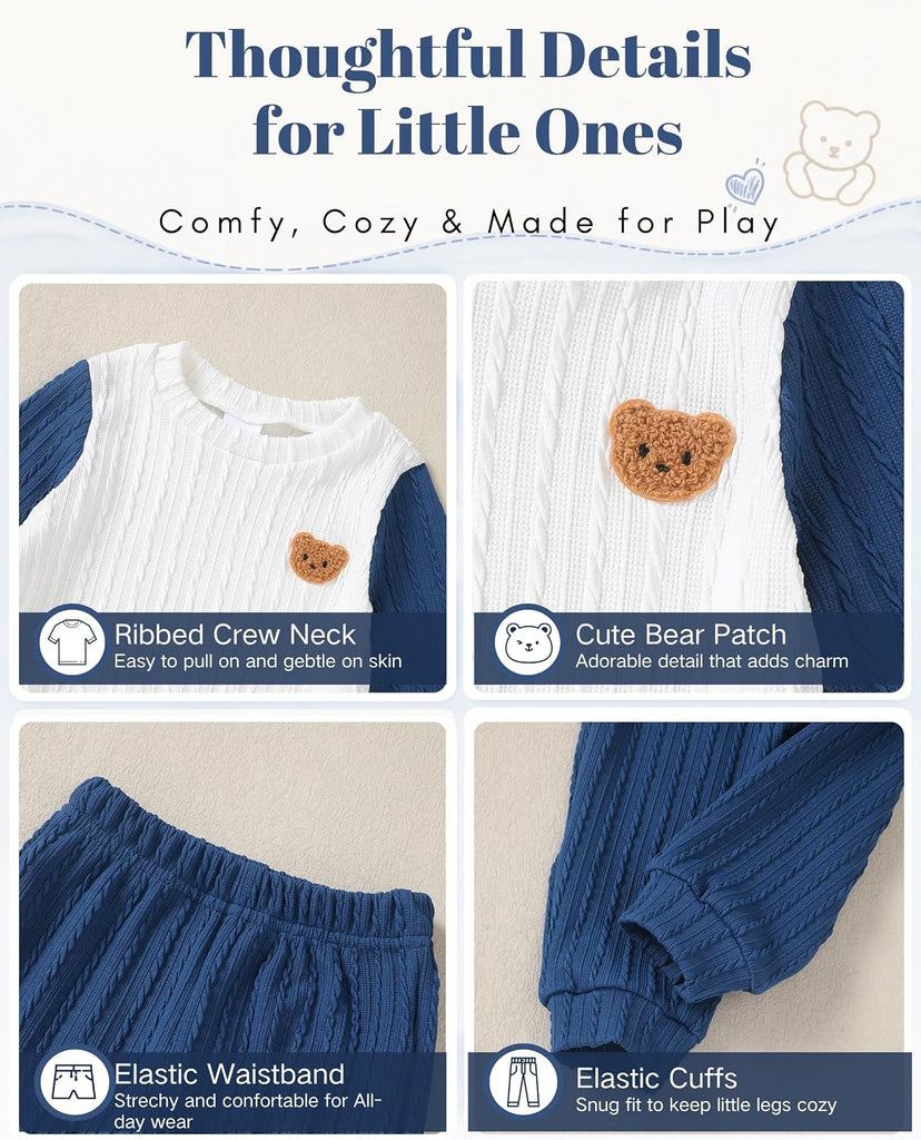 Toddler Baby Boy Clothes Kint Sweatshirt and Pants Outfits