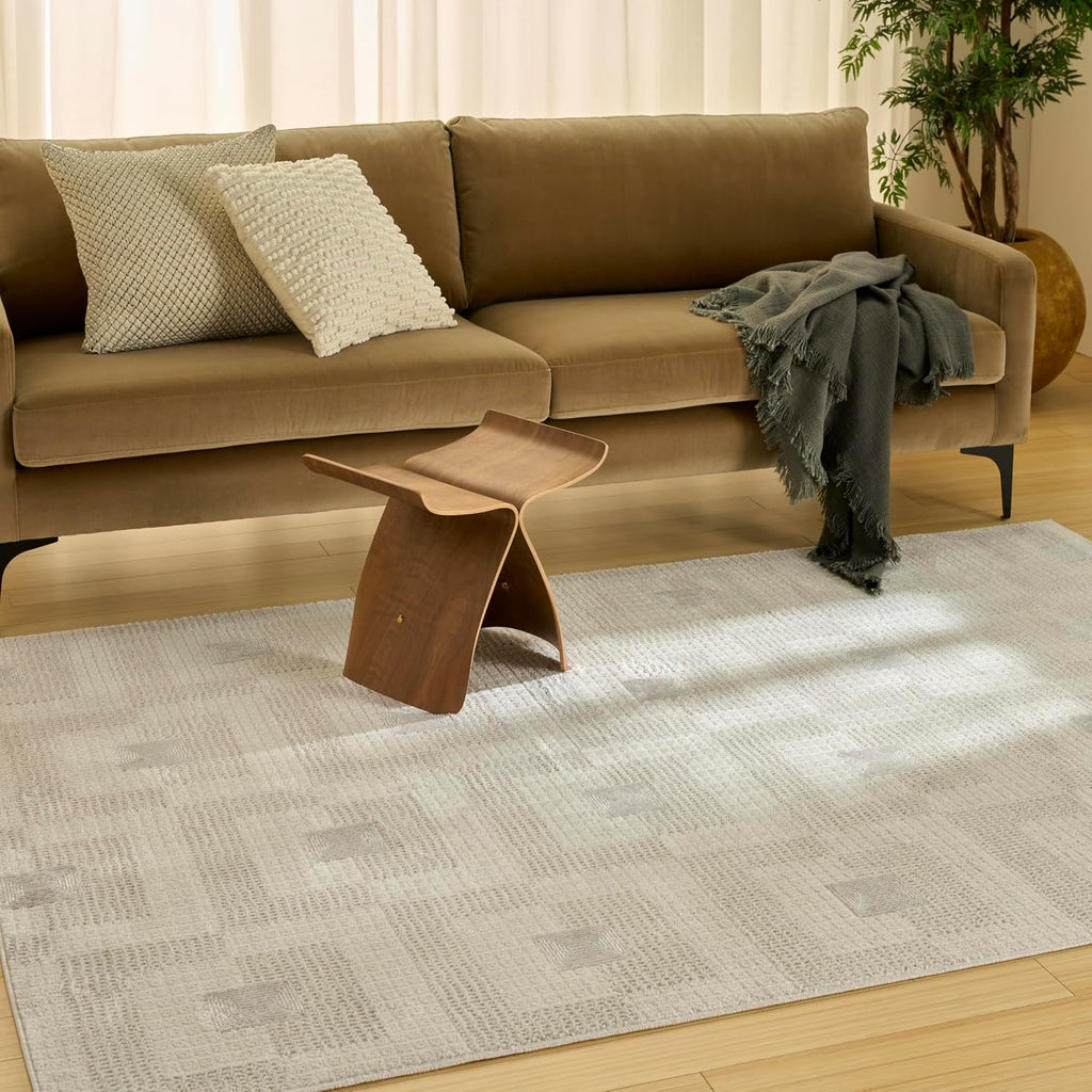 Home Nordic Ivory Beige Area Rug - Easy Clean, Non Shedding, Bed Room, Living Room, Dining Room, Kitchen