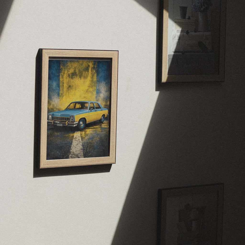 Old Sedan Vintage Car Poster Canvas Wall Art - Retro Classic Automobile Illustration for Garage, Office & Living Room