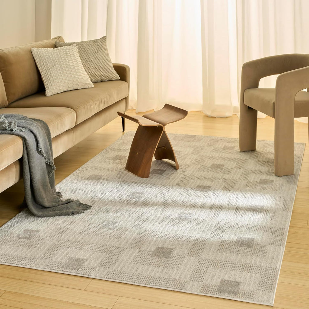 Home Nordic Ivory Beige Area Rug - Easy Clean, Non Shedding, Bed Room, Living Room, Dining Room, Kitchen
