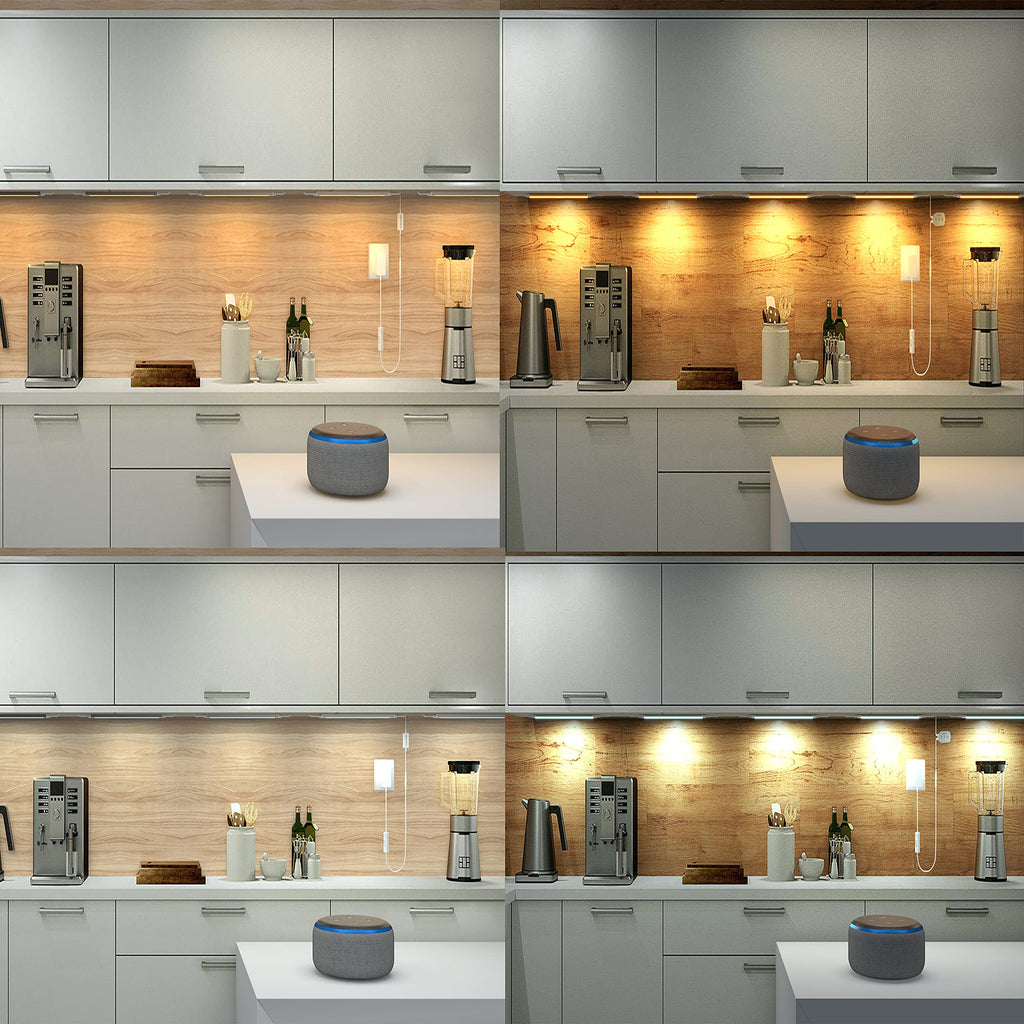 Smart Under Cabinet Lights Work with Alexa, Google,Siri, LED Light Shelf Counter Lighting with App, Voice Activated