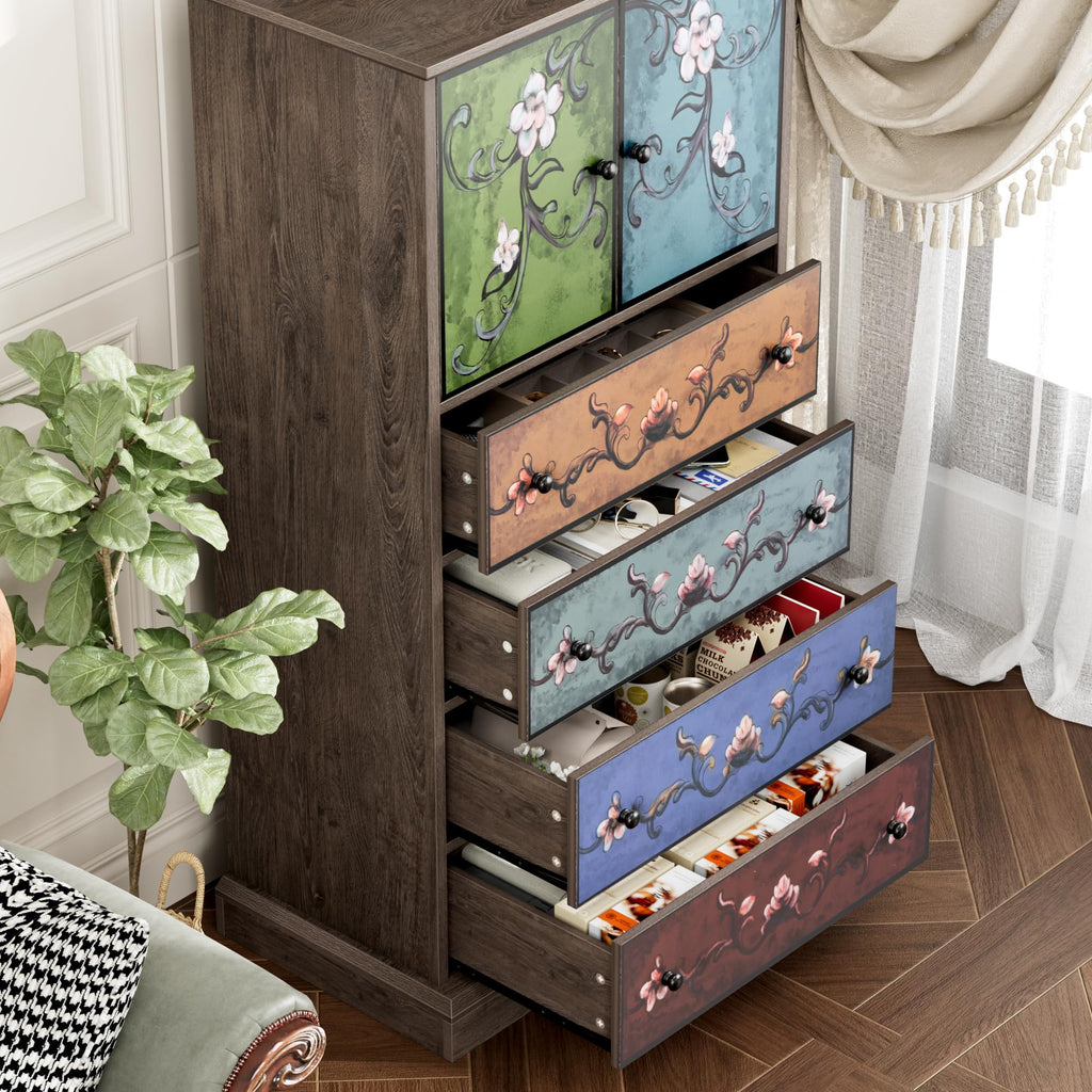 50" H Boho Vintage, 4 Drawer