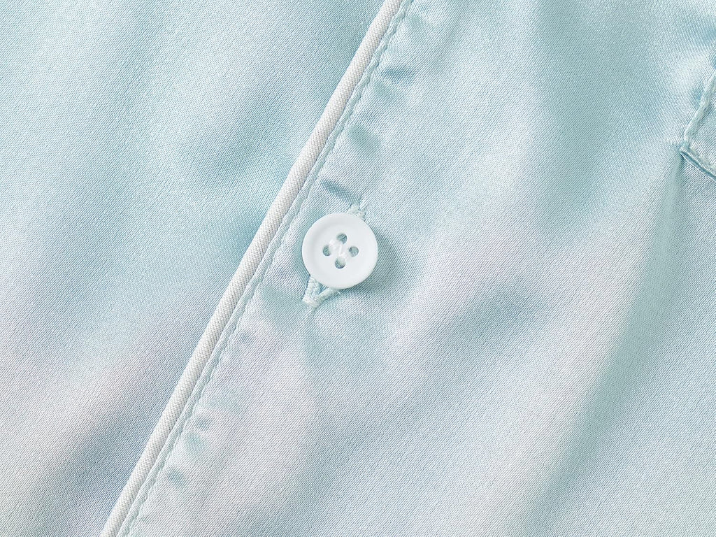 Girls Satin Pajamas, Shorts Sleeve Pants Button Up