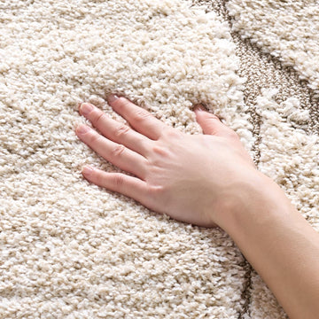 Florida Shag Collection Area Rug - 5'3" x 7'6", Cream & Beige, Non-Shedding & Easy Care, 1.2-inch Thick Ideal for