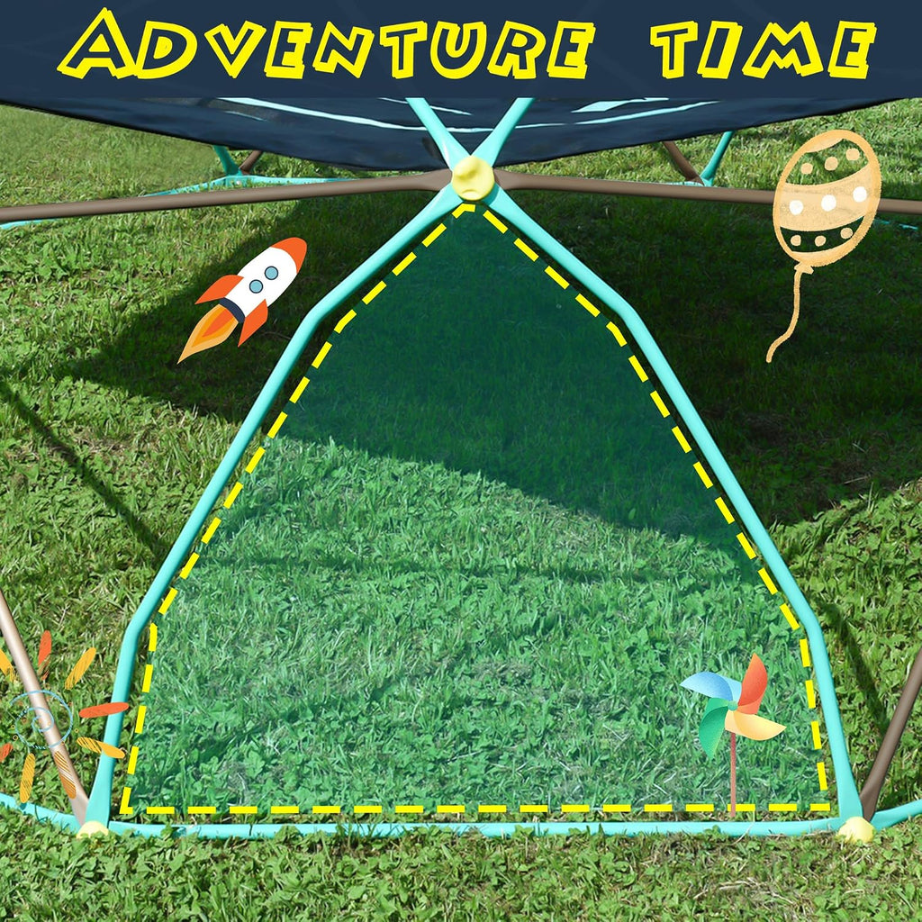 13 FT Climbing Dome for Kids 3 +, Geometric Dome Climber Play Center - Supports 1000LBS Outdoor Playset, Easy