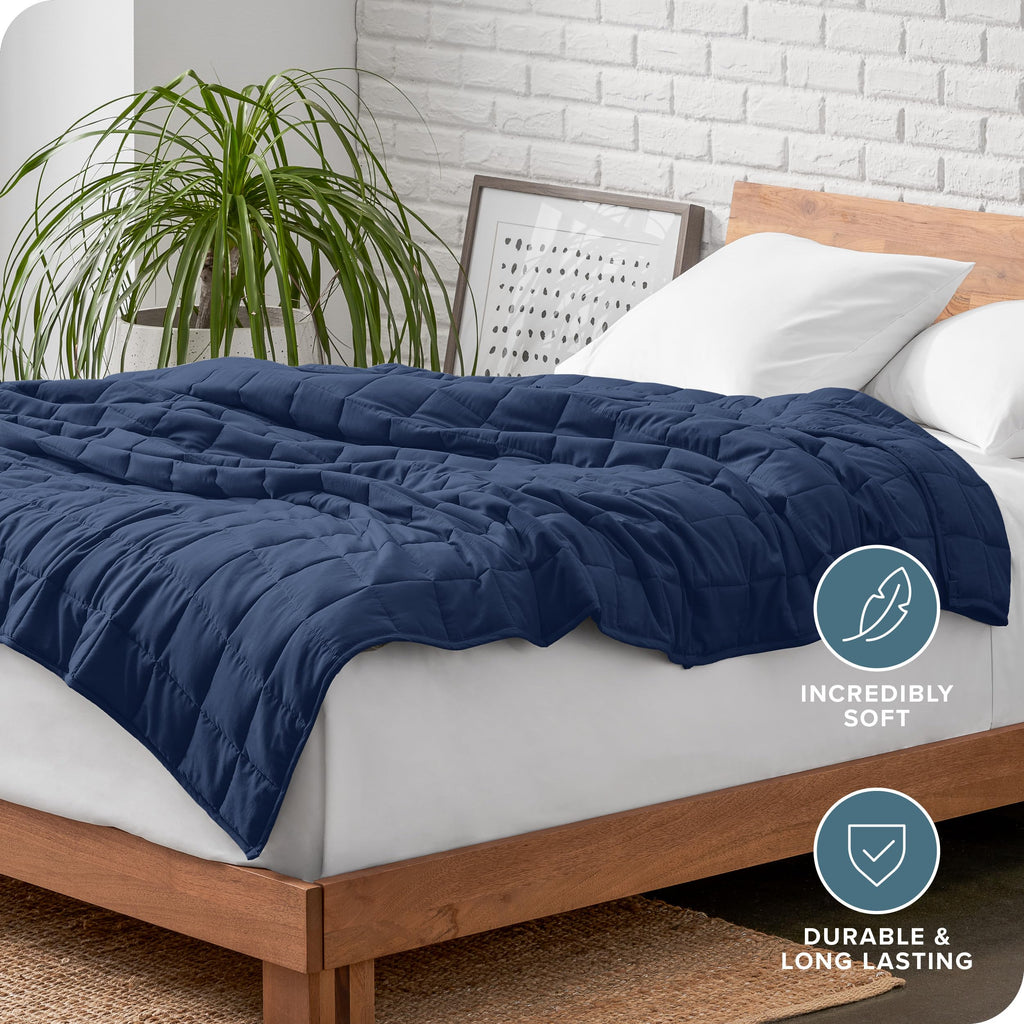 Cotton Weighted Blanket (Dark Blue, 60"x80" 17lbs)