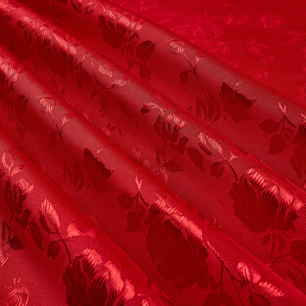 Satin Jaquard Red, Fabric by the Yard