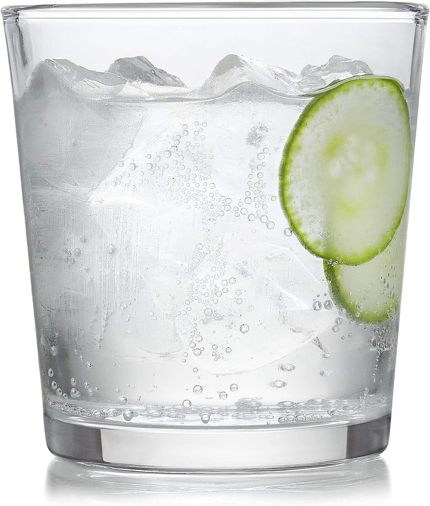 Preston Tumbler and Rocks Glass Cups Set, All Purpose Everyday Drinking Glasses Set of 16, Glassware Drinking Glasses