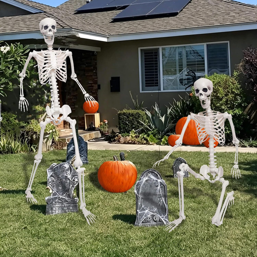 5.9Ft/180cm Life Size Giant Skeleton Poseable Plastic Skeleton for Halloween Decor