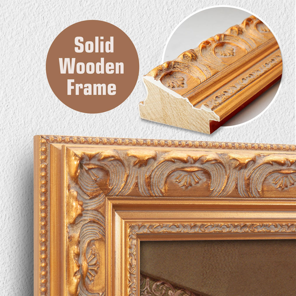 The Last Supper Golden Solid Wood Frame, 40.25x22.25