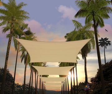 Custom Size 6' x 12' Beige Rectangle Square Sun Shade Sail UPF50+ AGTAPR0816, Order to Make Canopy Awning, 95% UV