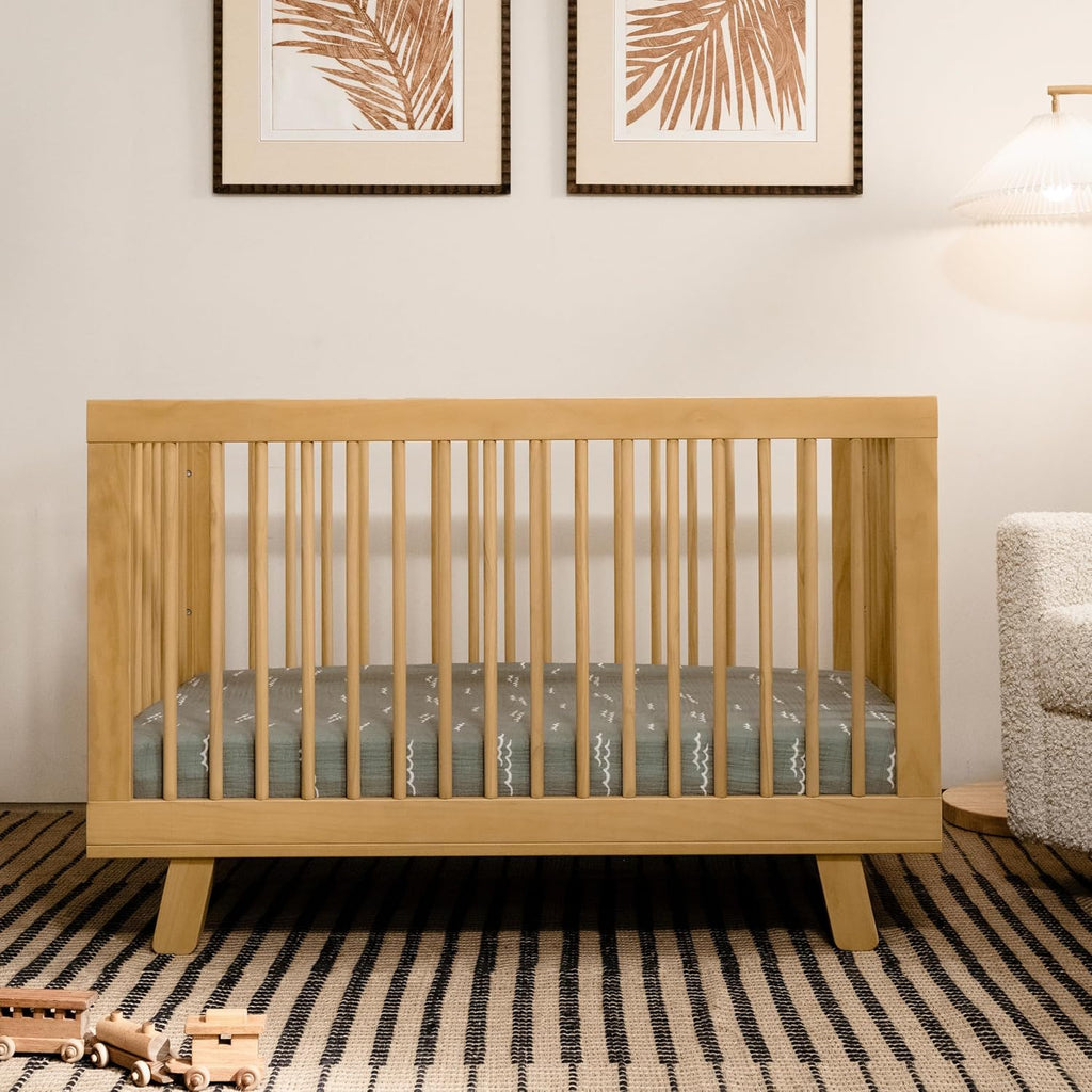 Hudson 3-in-1 Convertible Baby Crib, Honey | Baby Crib Converts to Toddler Bed & Daybed - GREENGUARD Gold Certified