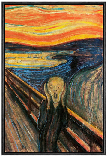 Framed Canvas Print Wall Art Edvard Munch's The Scream Decorative Historic Oil Painting Baroque Traditional Scenic