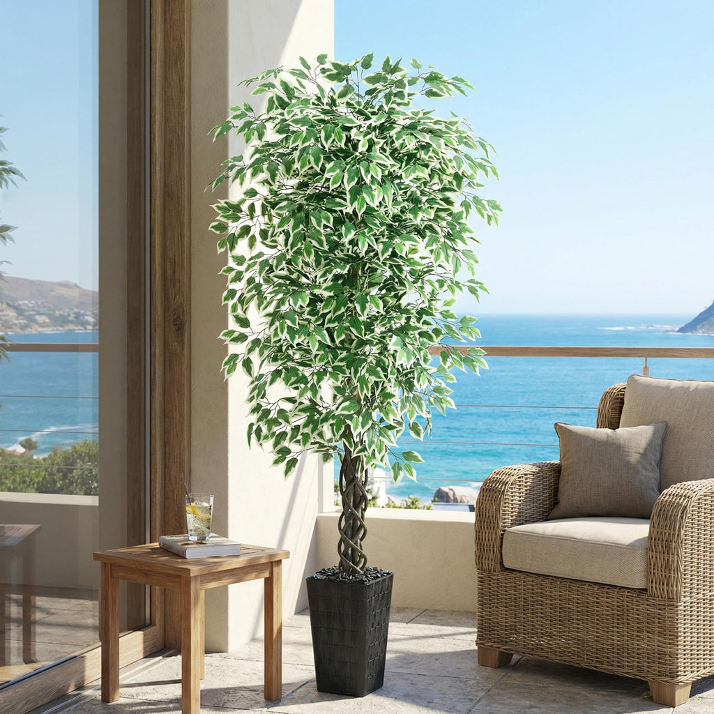 Ficus Tree Artificial, 7FT Realistic Large Faux Trees Indoor