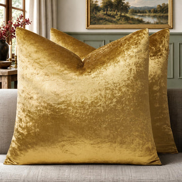 Gold Velvet Pillow Covers 20x20 Decorative Pillows Pack of 2