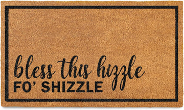Bless This Hizzle Fo Shizzle Door Mat 30x17 Inch, Funny Welcome Mat Coir | Funny Home Decor, Fan-Inspired Design, Pop