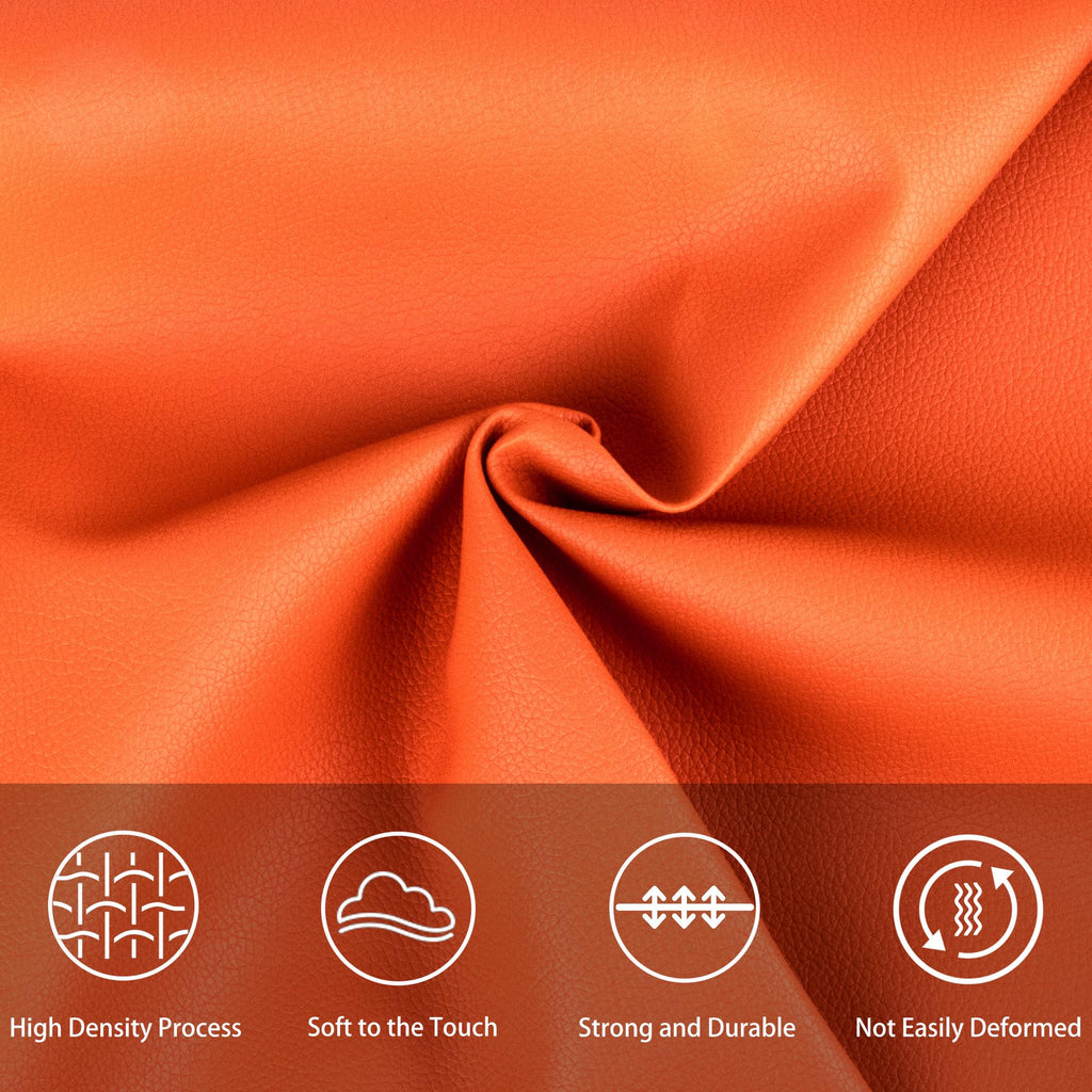 Marine Vinyl Faux Leather Sheet 54"x36" Durable Fabric for Upholstery, Home Decor, and DIY Sewing Projects (Orange, 1