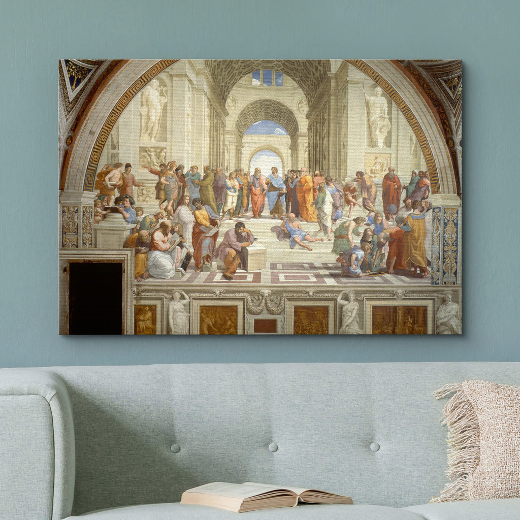 Canvas Print Wall Art The School of Athens by Raphael People Historic Illustrations Fine Art Traditional Scenic