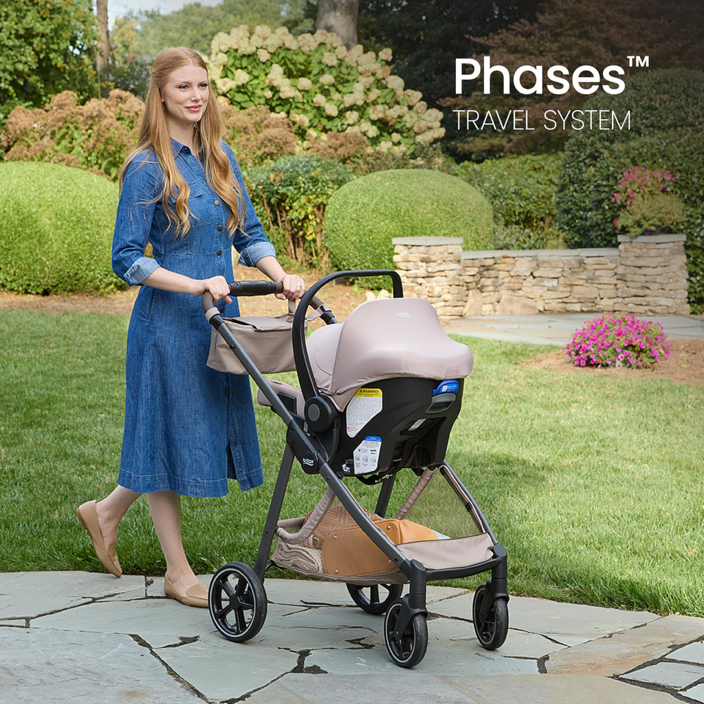Britax Phases Travel System with Arbor Infant Car Seat - Teak