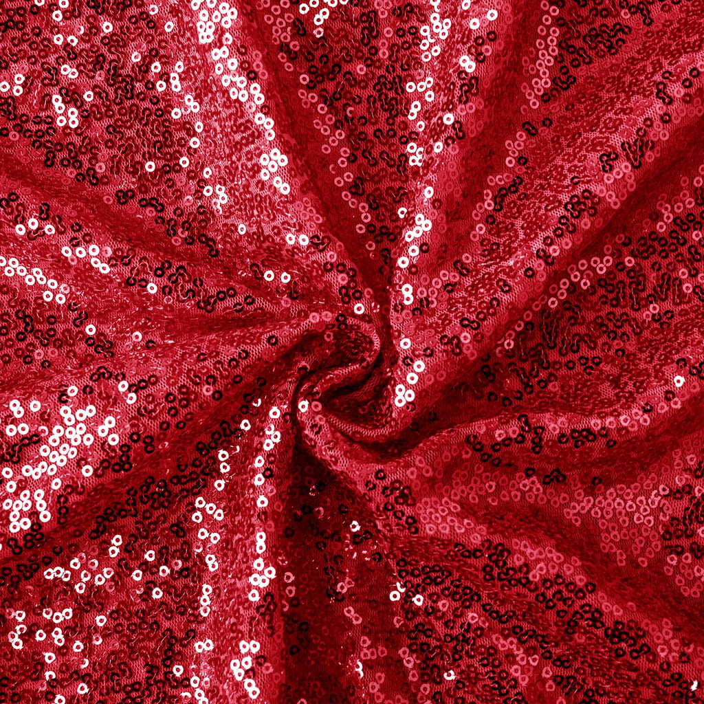 5 Yard Sequin Fabric by The Yard, Red, 48 Inch Width