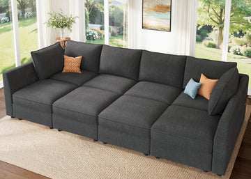 Modular Sofa Sectional Sleeper Couch with Storage Seat Reversible Sectional Sleeper Couch Modular Sofa - Snowflake