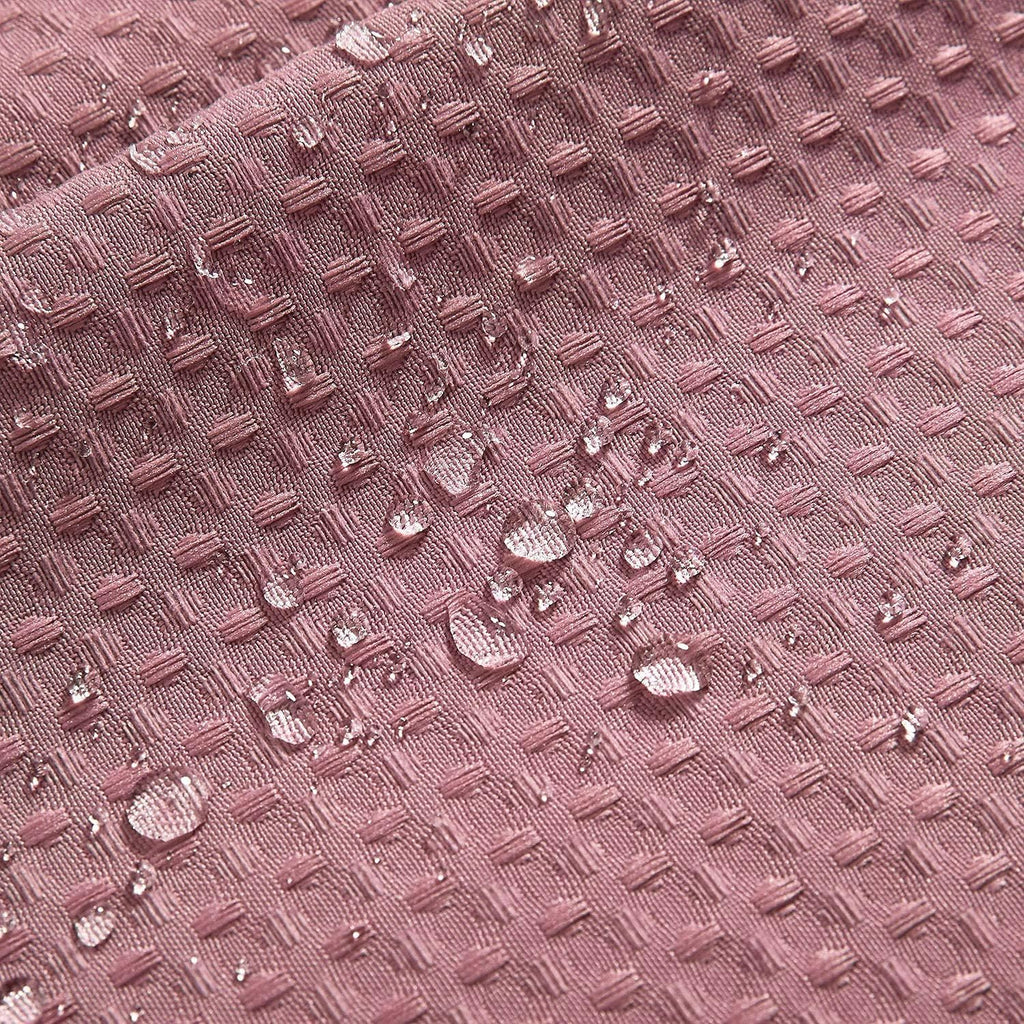 Waffle No Hook Shower Curtain with Liner, Pale Mauve, 71x74