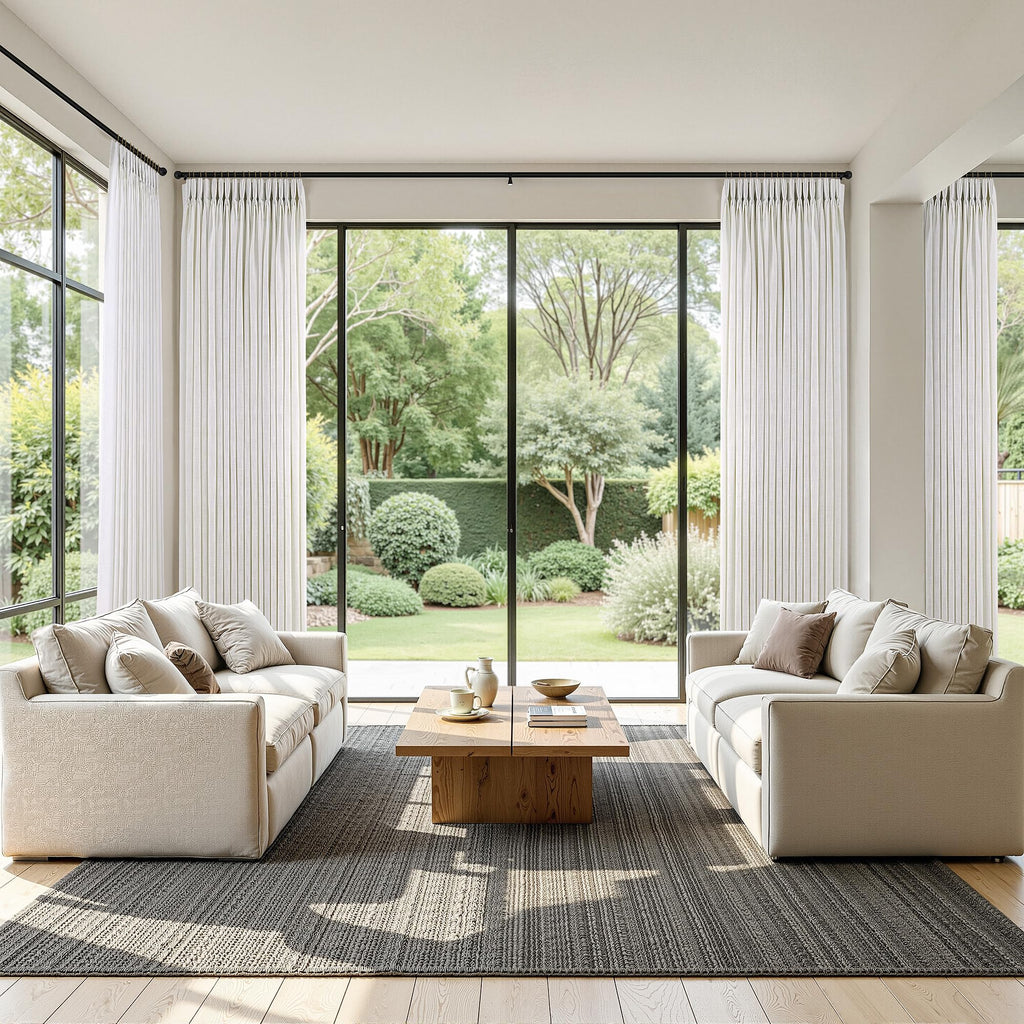100 Inch Extra Wide Pinch Pleated Linen Curtains 100 Inch Length Bedroom Natural Cream Beige Privacy Drapes Light