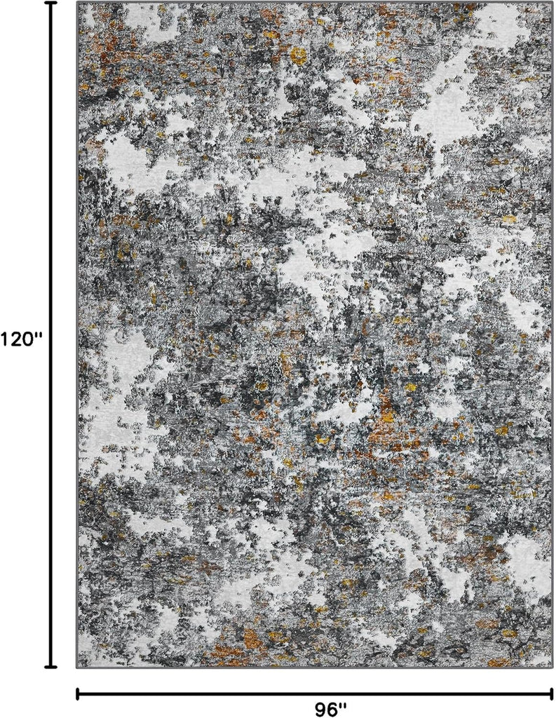 Area Rug Living Room Rugs: 5x7 Washable Rug with Anti-Slip Backing Non-Shedding Stain-Resistant Foldable Modern