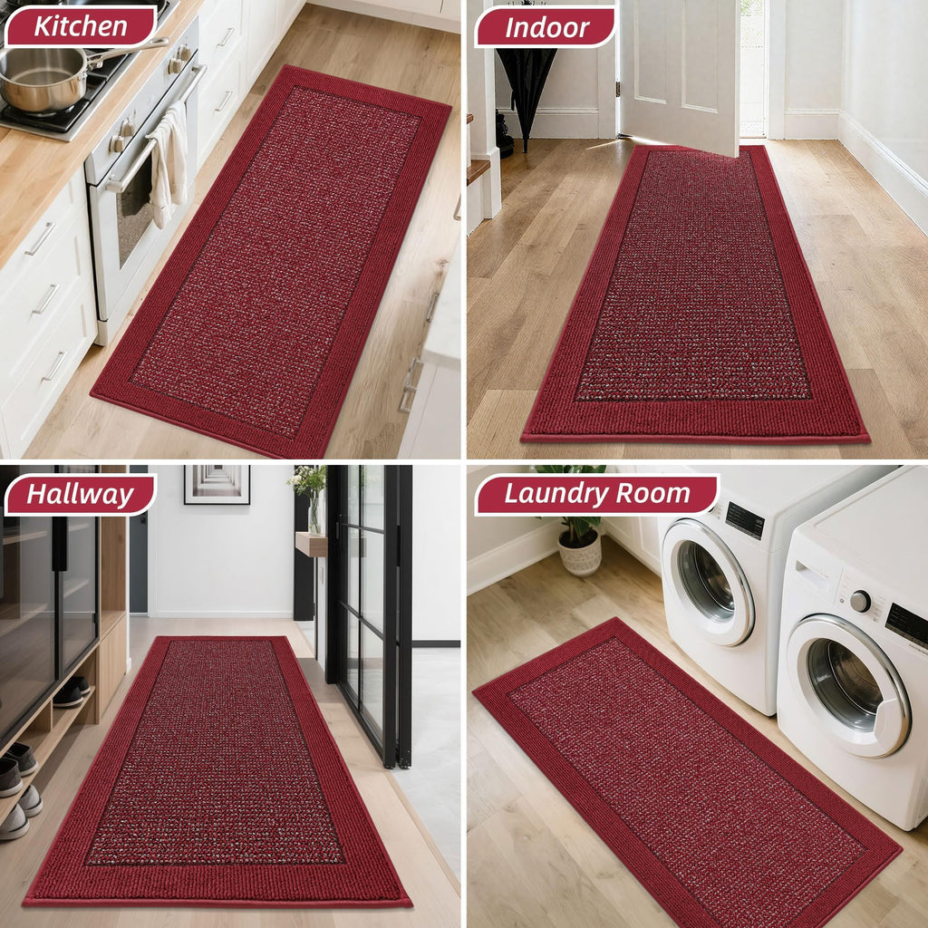 Indoor Door Mat 20" x 48", Dirt Trapper Door Mats, Red