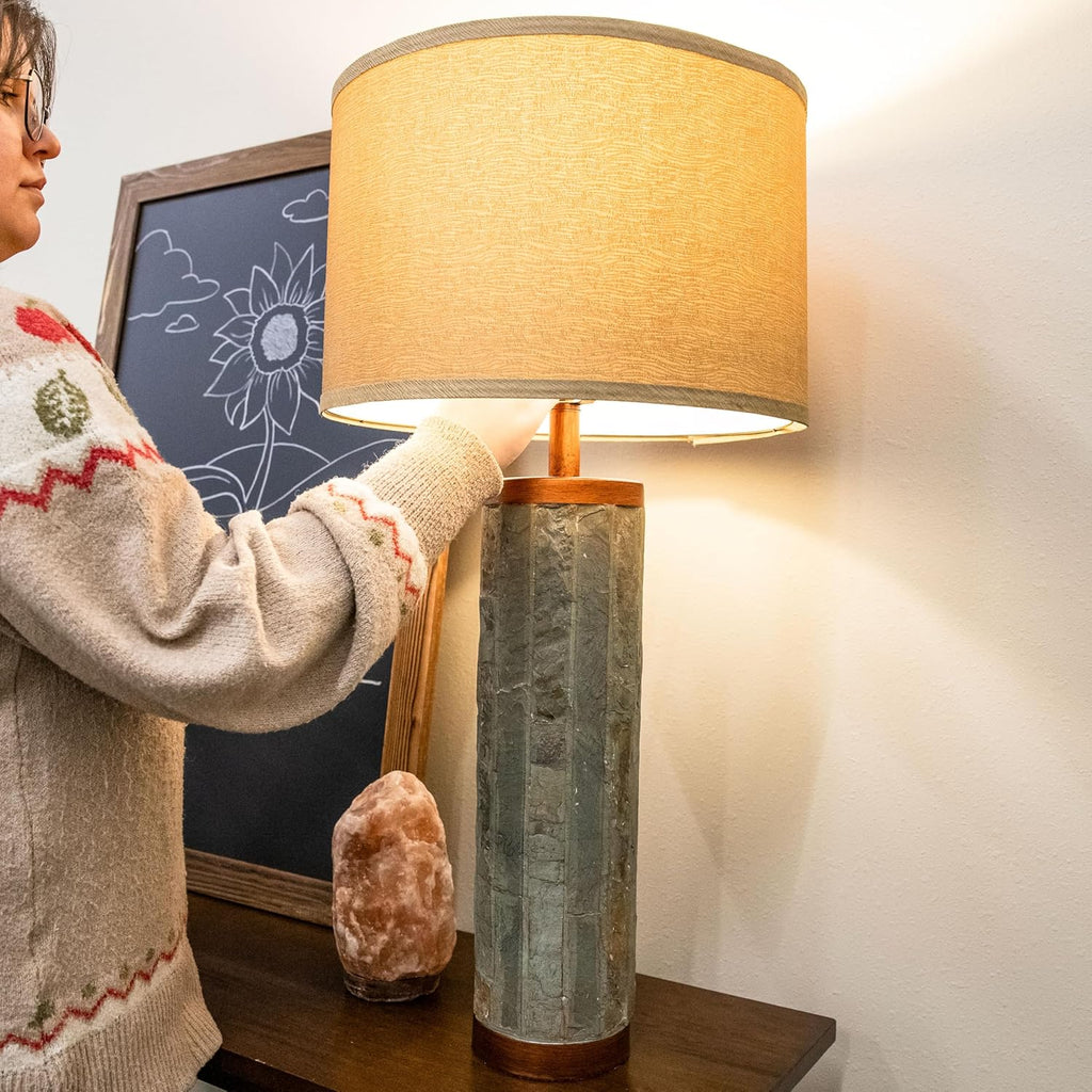 31" Modern Table Lamp with Copper Accents - Table Top Lamp