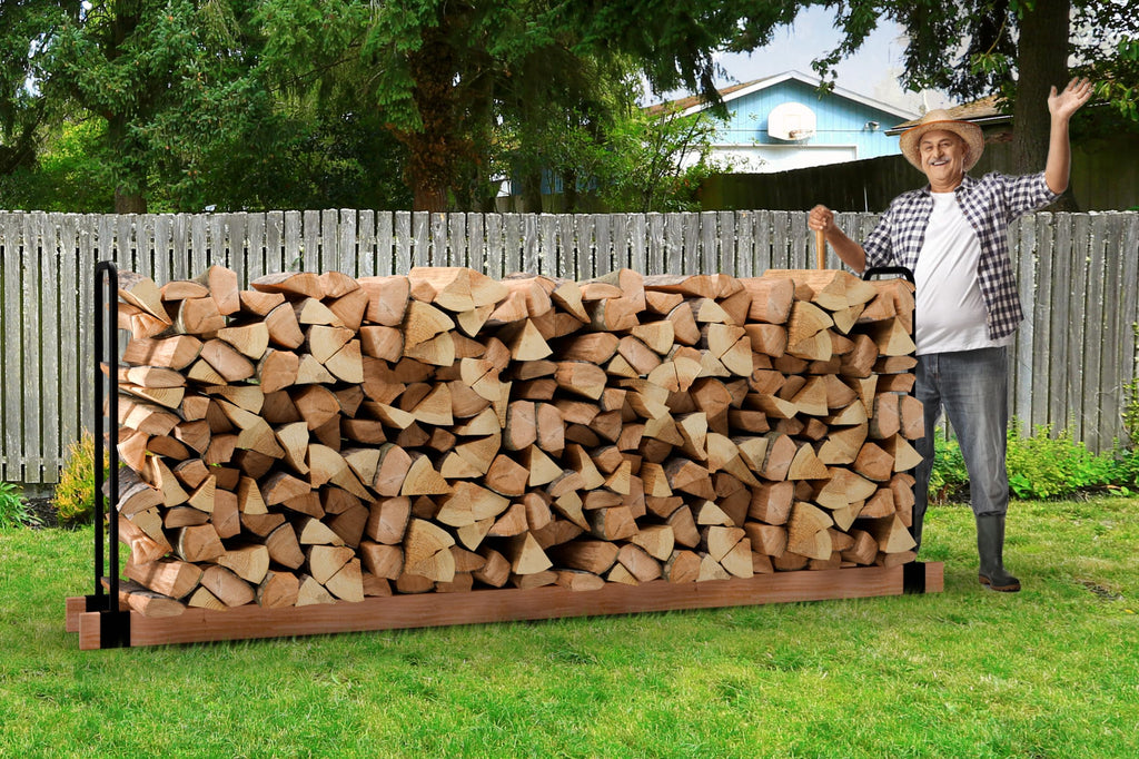 Heavy Duty Firewood Racks Adjustable Length Log Bracket Rack Holder