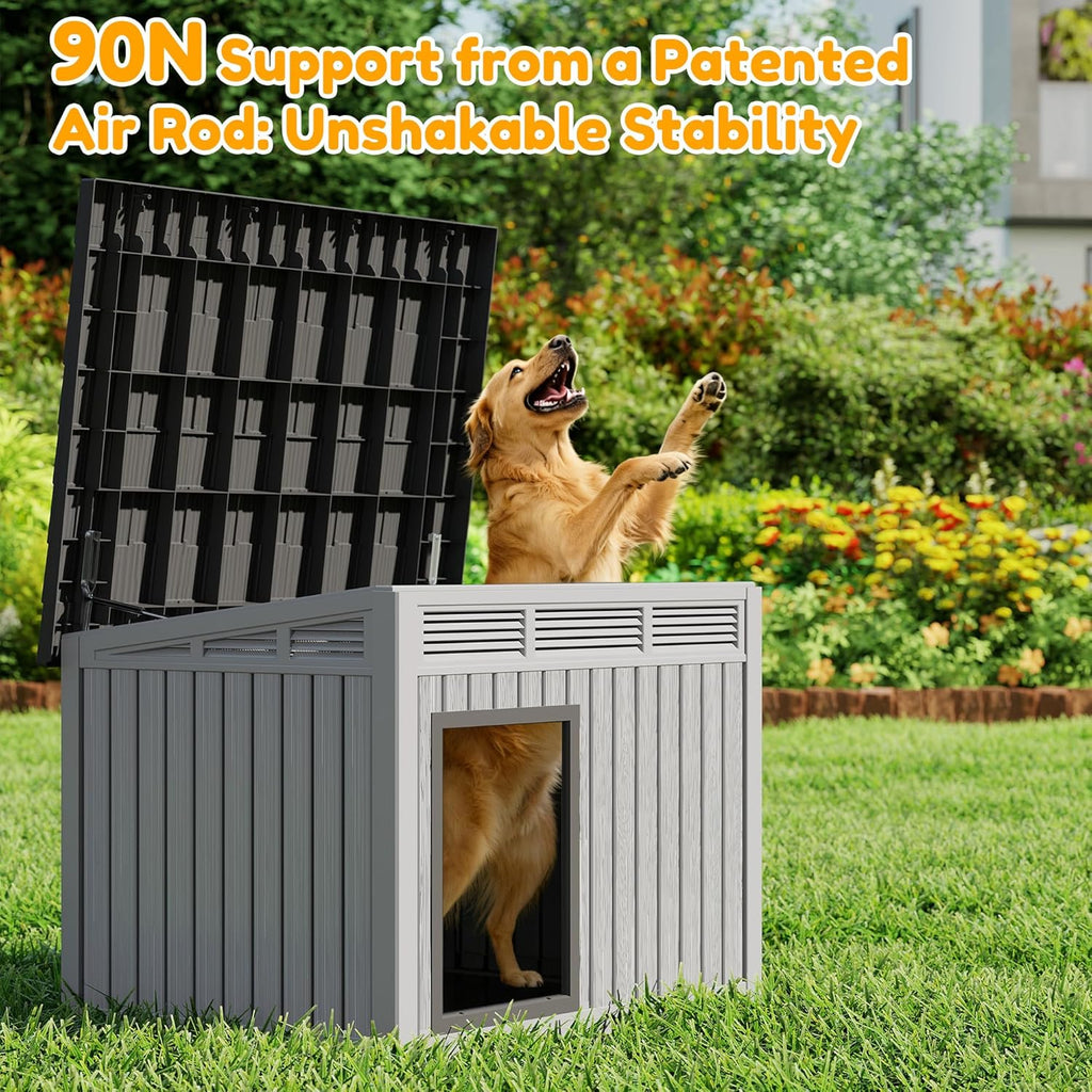 Large Dog House with Weatherproof Roof for Indoor & Outdoor Use - Big Dog House for Large Medium Dogs(42.8" L x 33" W