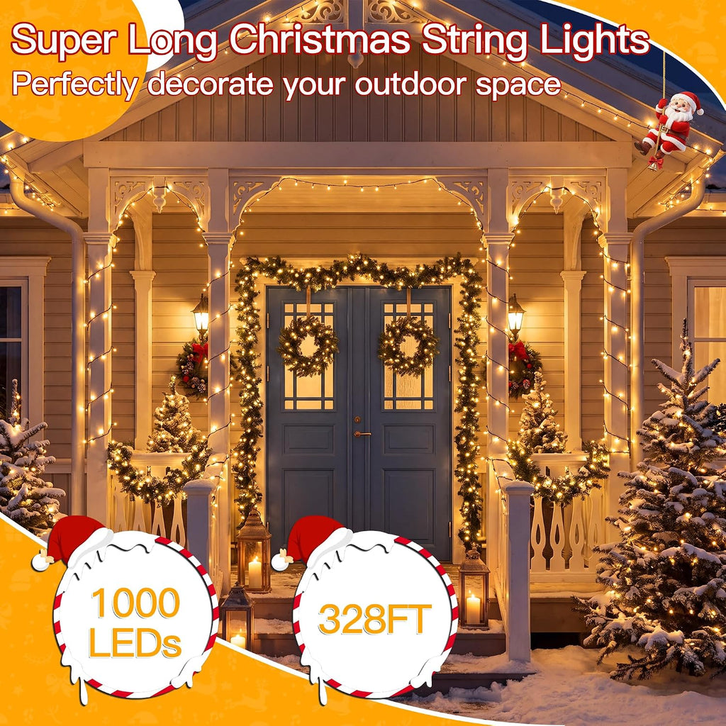 Christmas Lights 328FT 1000LED,13 Modes Plug in Christmas Tree Lights