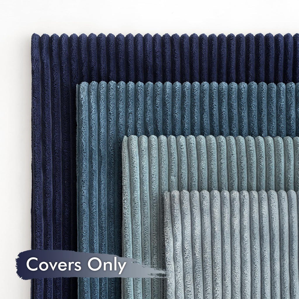 Soft Corduroy Decorative Throw Pillow Covers Blue Navy Series 18x18