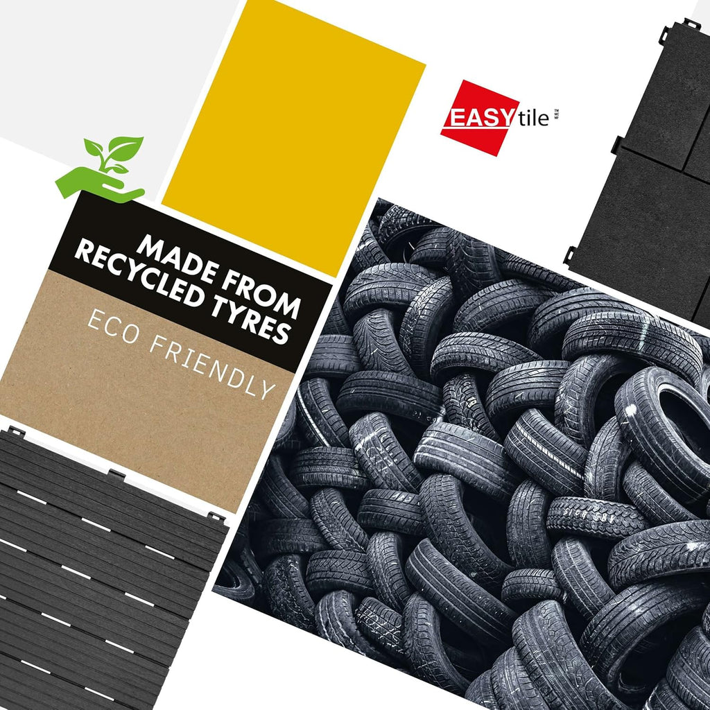 Garden Decking Tiles Cosmopolitan Patio, Terrace, Hot Tub Deck Tiles | Interlocking Decking Tiles | Recycled | Cosmo