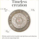 Petite Round Chandelier Ceiling Medallion or Fan Medallion, 24 Inches, Champagne