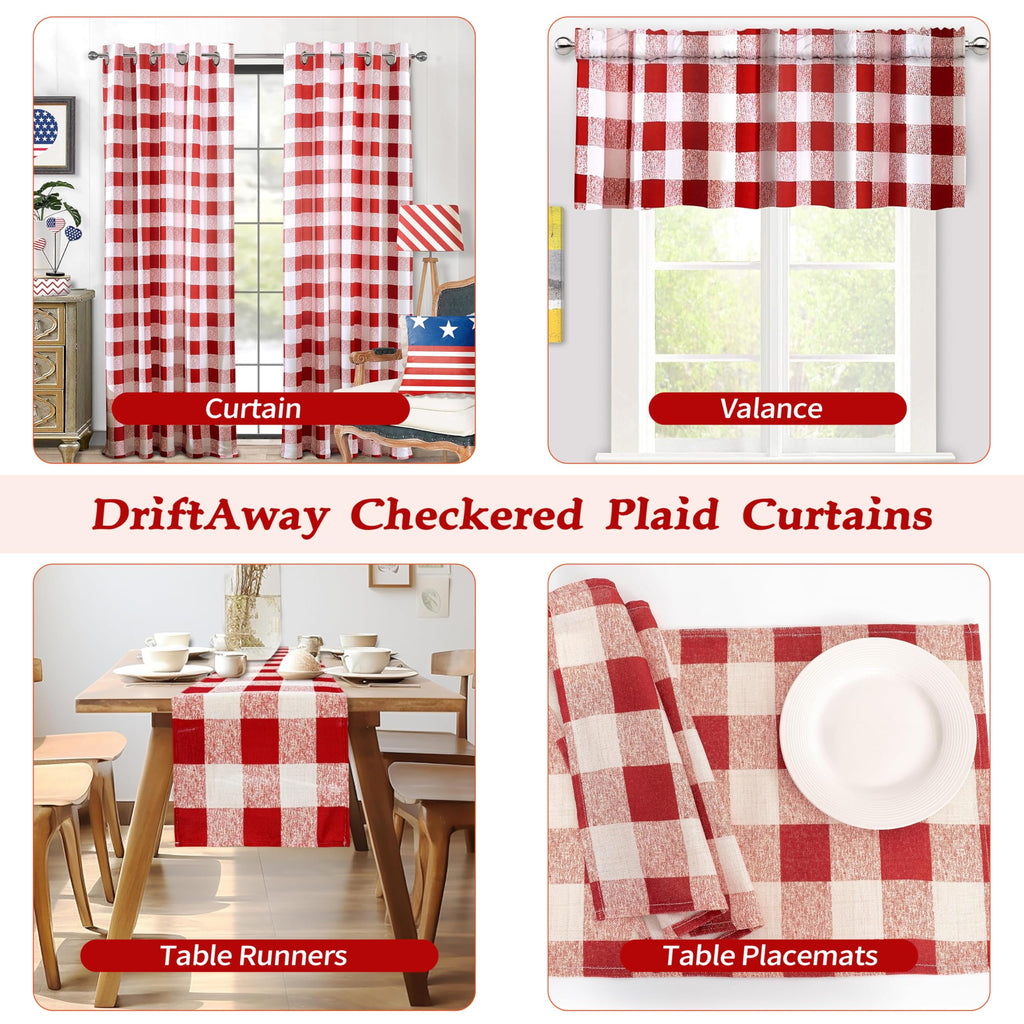 Buffalo Plaid Blackout Curtains 2 Panels W52 x L63, Red