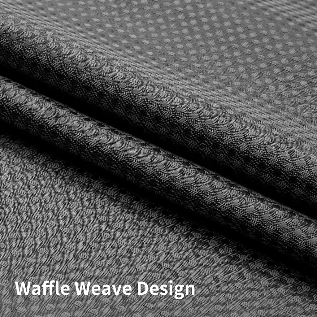 Charcoal Grey No Hook Waffle Shower Curtain Set, 72 x 75 Inch