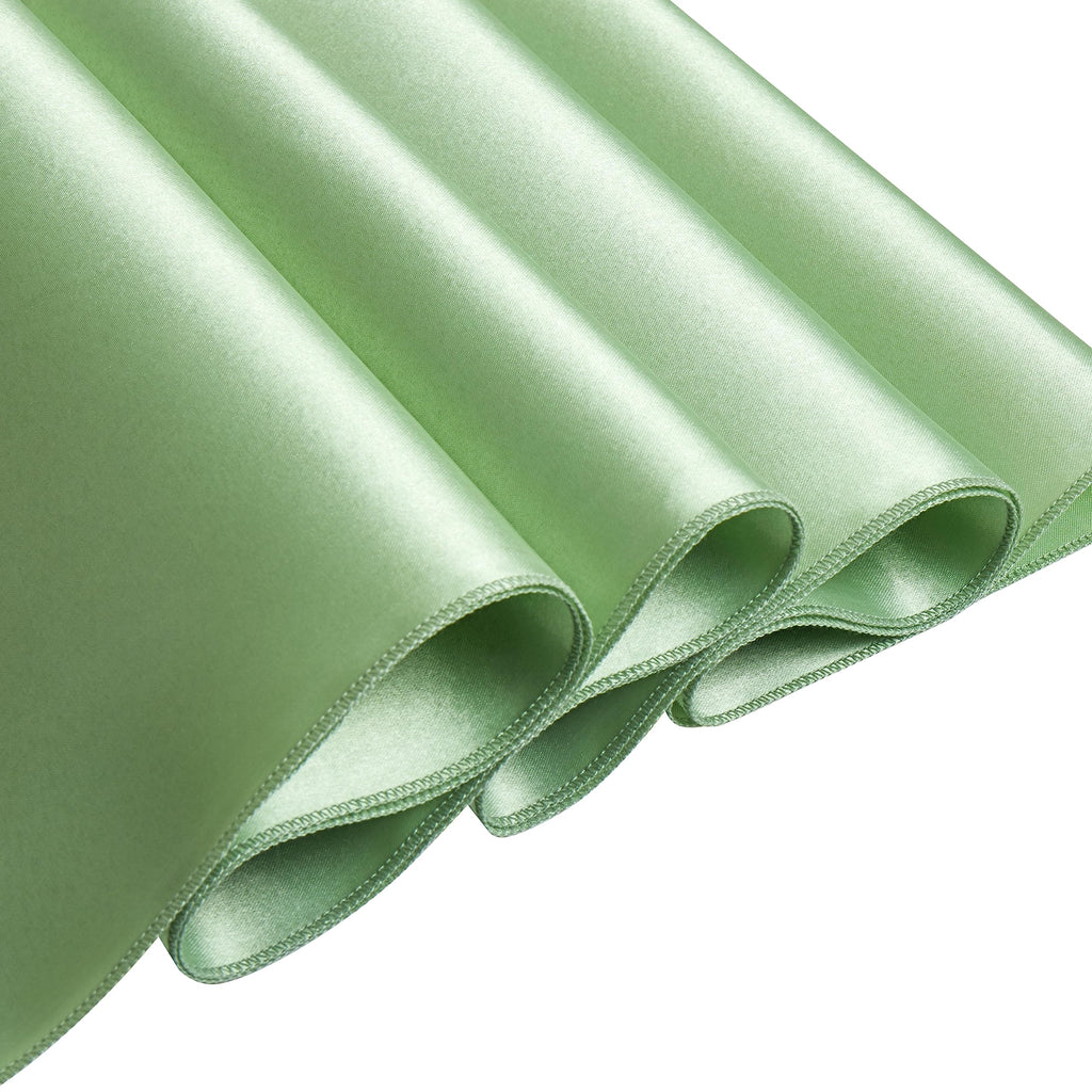 6 Pack Square Satin Table Cover, 52 x 52 Inches, Sage Green