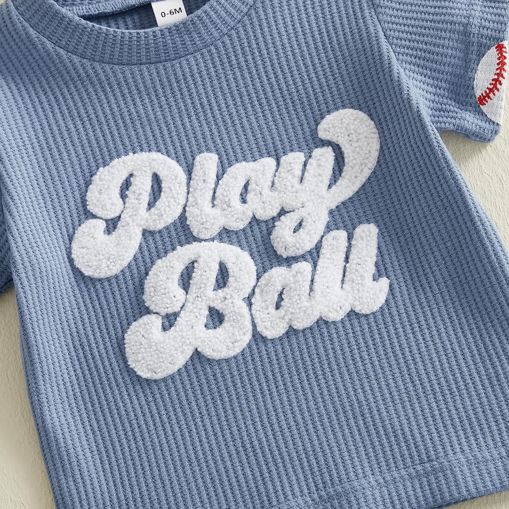 Toddler Baby Boy Football Summer Outfits Game Day T-shirt Shorts